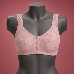 Women's Comfort Front-Open Printed Cotton Bra