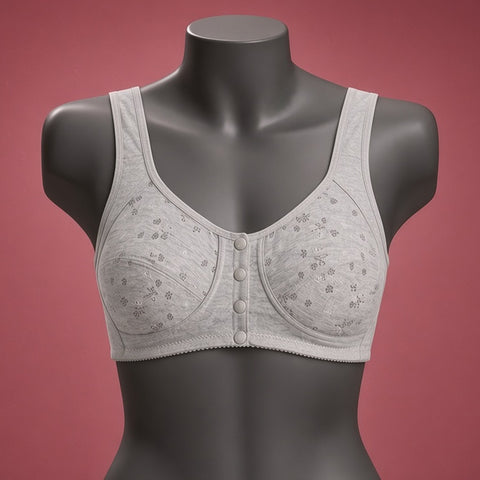 Women's Comfort Front-Open Printed Cotton Bra