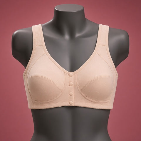 Women's Everyday Plain Front-Open Cotton Bra