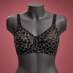 Women's Geometric Print Mesh Full-Coverage Bra