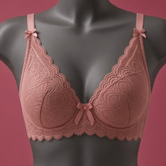 Dusty Rose Premium Full Lace Padded Bra & Panty Set